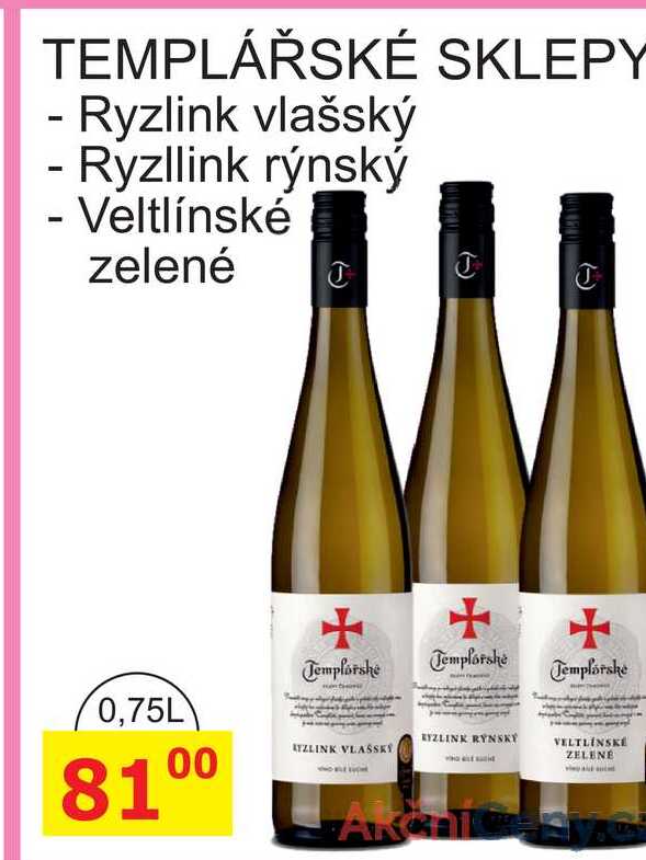 TEMPLÁŘSKÉ SKLEPY - Ryzlink vlašský 0,75L