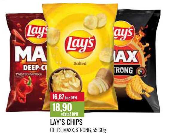 LAY'S CHIPS CHIPS, MAXX, STRONG, 55-60g 