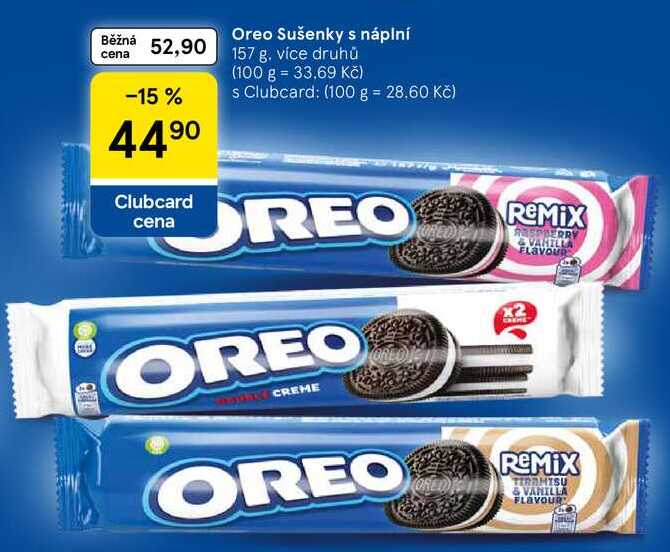 Oreo Sušenky s náplní, 157 g