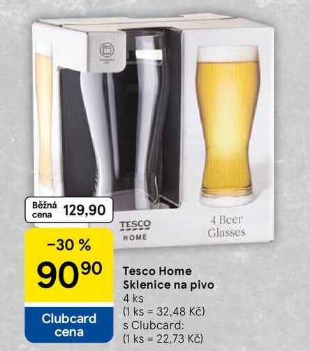 Tesco Home Sklenice na pivo, 4 ks 