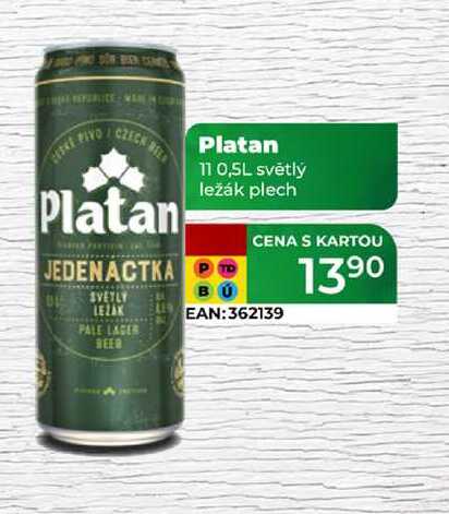 Platan 11 0,5L světlý ležák plech 