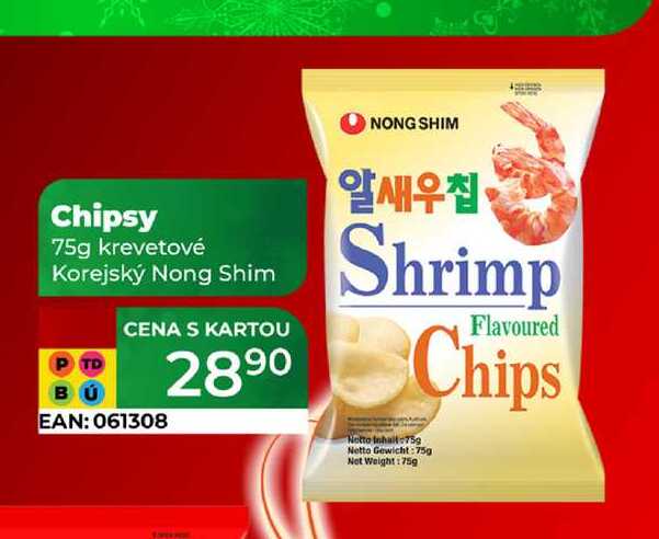 Chipsy 75g krevetové Korejský Nong Shim  