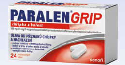 PARALEN GRIP® chřipka a bolest 500 mg/25 mg/5 mg 24 potahovaných tablet