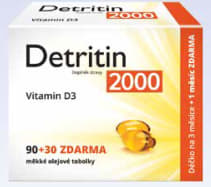 Detritin Vitamin D3 2000 IU 90+30 měkkých tobolek