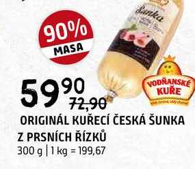 Vodňanské Kuře Originál Česká kuřecí šunka z prsních řízků 300g