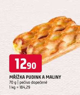 Mřížka pudink a maliny 70 g pečivo dopečené