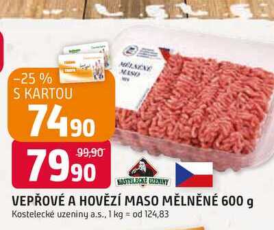 VEPŘOVÉ A HOVĚZÍ MASO MĚLNĚNÉ 600 g