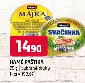 Hamé paštika 75g, vybrané druhy