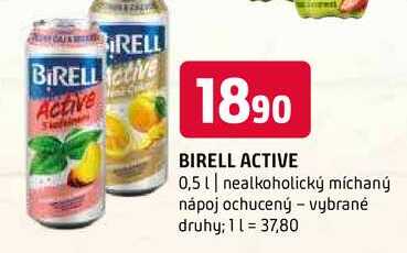 Birell active 0,5l nealkoholický míchaný nápoj ochucený vybrané druhy