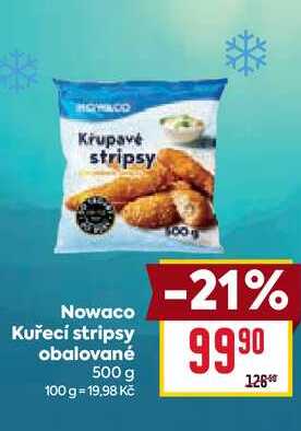 Nowaco Kuřecí stripsy obalované 500g