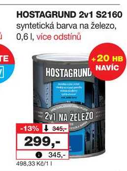 HOSTAGRUND 2v1 S2160 syntetická barva na železo, à 0,6l