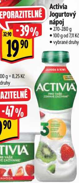 Activia Jogurtový nápoj, 270-280 g