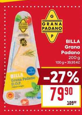 BILLA Grana Padano 200 g 