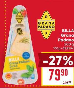 BILLA Grana Padine D.O.P. Padano 200 g 