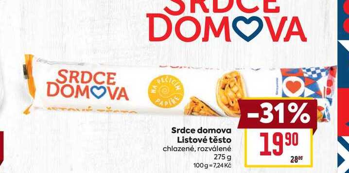 Srdce domova Listové těsto chlazené, rozválené 275 g 