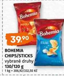 Bohemia Chips 130g/120g různé druhy