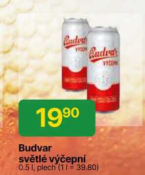 Budweiser Budvar B:Classic světlé výčepní pivo 0,5l 0.5l plechovka