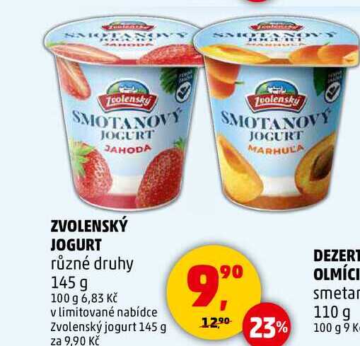 ZVOLENSKÝ JOGURT různé druhy, 145 g 