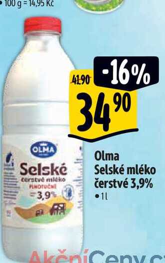   Olma Selské mléko čerstvé 3,9% 1 l