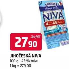 Jihočeská niva 45% tuku 100g