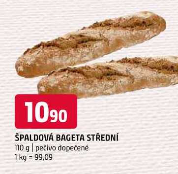 Špaldová bageta střední 110g