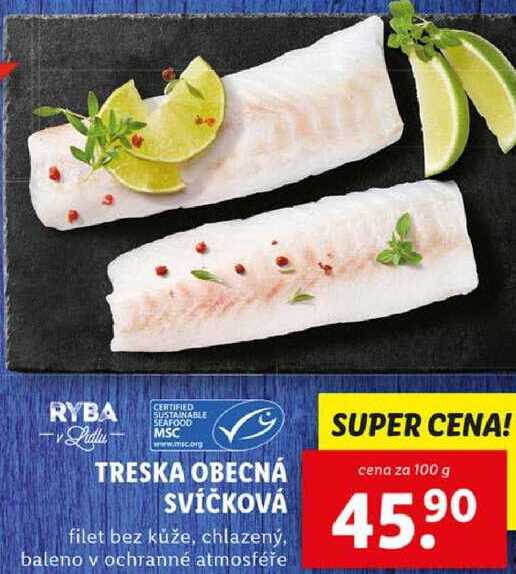 TRESKA OBECNÁ SVÍČKOVÁ, cena za 100 g 