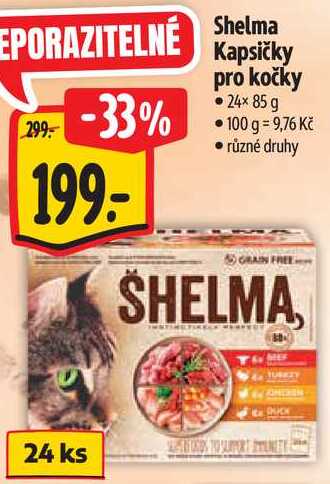 Shelma Kapsičky pro kočky, 24x 85 g