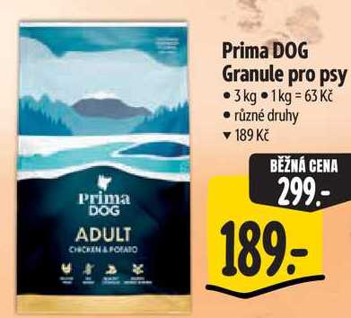 Prima DOG Granule pro psy, 3 kg