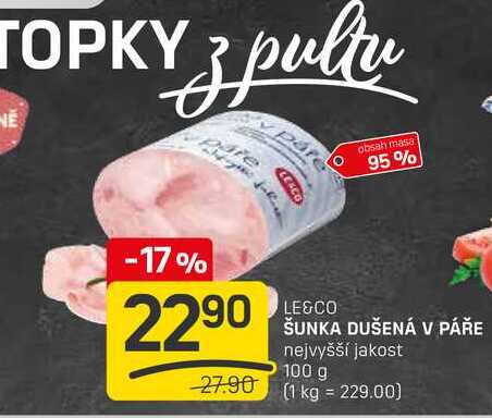 ŠUNKA DUŠENÁ V PÁŘE nejvyšší jakost 100 g 