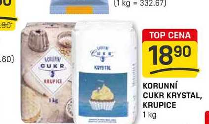 KORUNNÍ CUKR KRYSTAL, KRUPICE 1 kg 