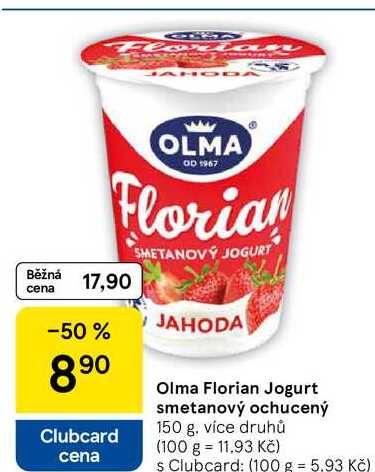 Olma Florian Jogurt smetanový ochucený, 150 g