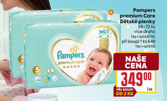 Pampers premium Care Dětské plenky 38-72 ks