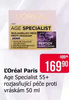 L'Oréal Paris Age Specialist 55+ rozjasňující péče proti vráskám 50 ml  