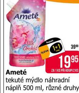 Ameté tekuté mýdlo náhradní náplň 500 ml, různé druhy  