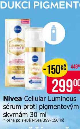 Nivea Cellular Luminous sérum proti pigmentovým skvrnám 30 ml 