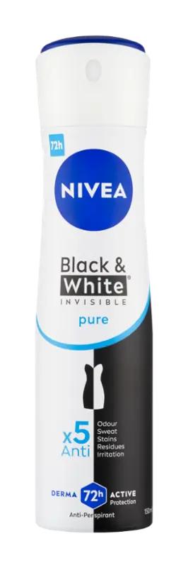 NIVEA Antiperspirant sprej pro ženy Black & White Invisible Pure, 150 ml