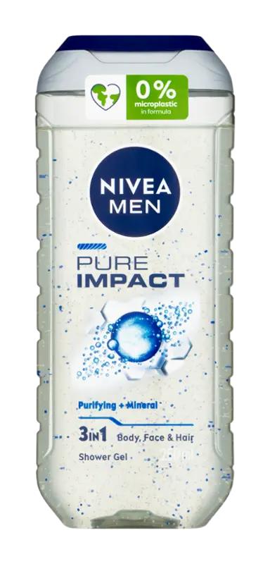 NIVEA Men Sprchový gel pro muže 3v1 Pure Impact, 250 ml