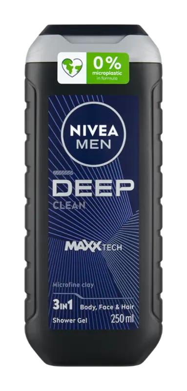 NIVEA Men Sprchový gel pro muže 3v1 Deep Clean, 250 ml