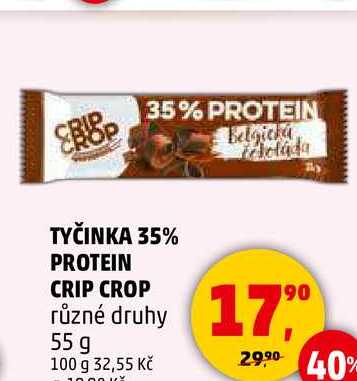 TYČINKA 35% PROTEIN CRIP CROP různé druhy, 55 g