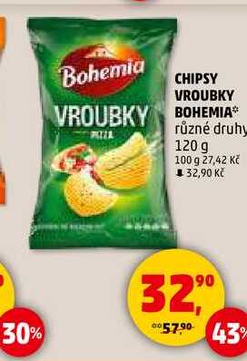 CHIPSY VROUBKY BOHEMIA různé druhy, 120 g 