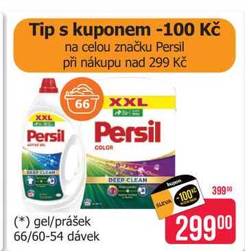  66 XXL Persil COLOR (*) gel/prášek 66/60-54 dávek DEEP CLEAN kupon SLEVA 10039900 29900 