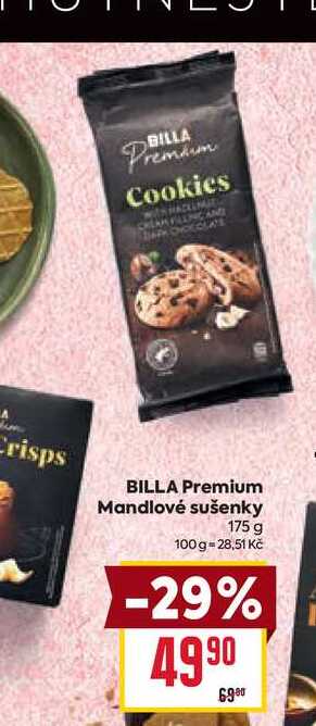 BILLA Premium Mandlové sušenky 175 g   v akci
