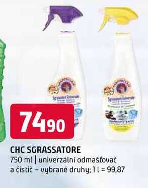 Chc sgrassatore 750 ml univerzální odmašťovač a čistič vybrané druhy
