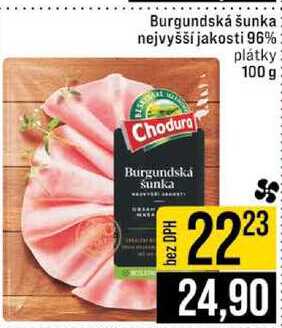 Burgundská šunka nejvyšší jakosti 96% plátky 100 g