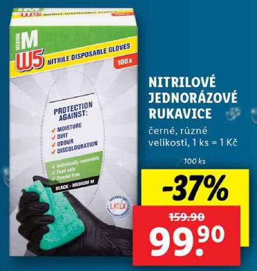 NITRILOVÉ JEDNORÁZOVÉ RUKAVICE, 100 ks
