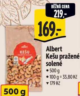 Albert Kešu pražené solené, 500 g 