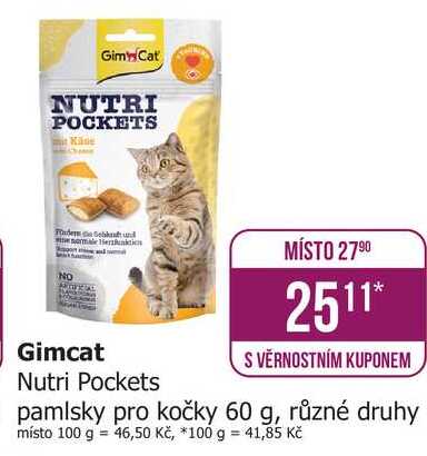 Gimcat Nutri Pockets pamlsky pro kočky 60 g, různé druhy 