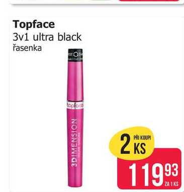 Topface 3v1 ultra black řasenka 
