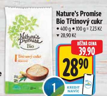 Nature's Promise Bio Třtinový cukr, 400 g  v akci