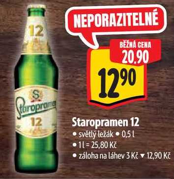 Staropramen 12, 0,5 l v akci